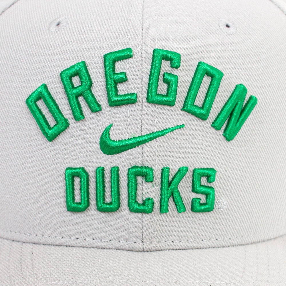Classic Oregon O, Nike, Grey, Curved Bill, Performance/Dri-FIT, Accessories, Unisex, Structured, Arched Oregon, Ducks, Adjustable, Hat, 916393